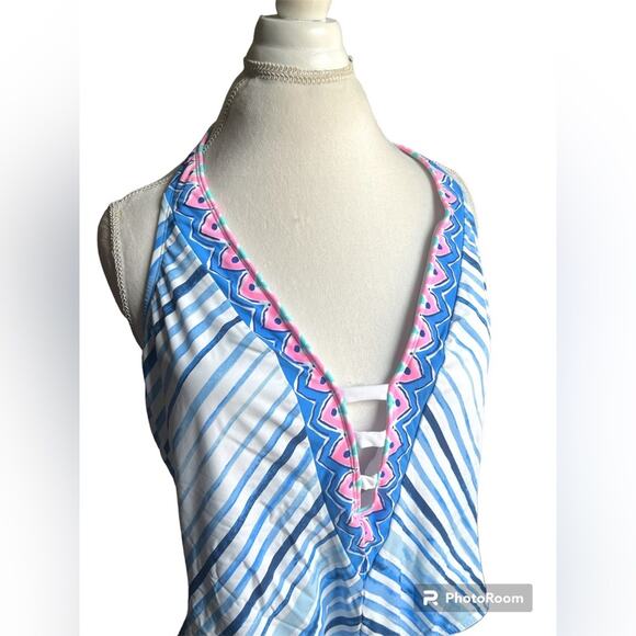 Lilly Pulitzer Loraline one piece swimsuit Seaside Vibe 16 NWT Bathing Suit Swim - Picture 4 of 13